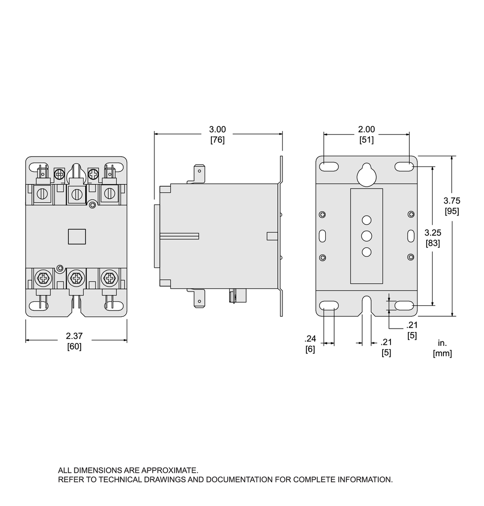 Schneider Electric Contactor, Definite Purpose, 40A, 3 pole, 25 HP at