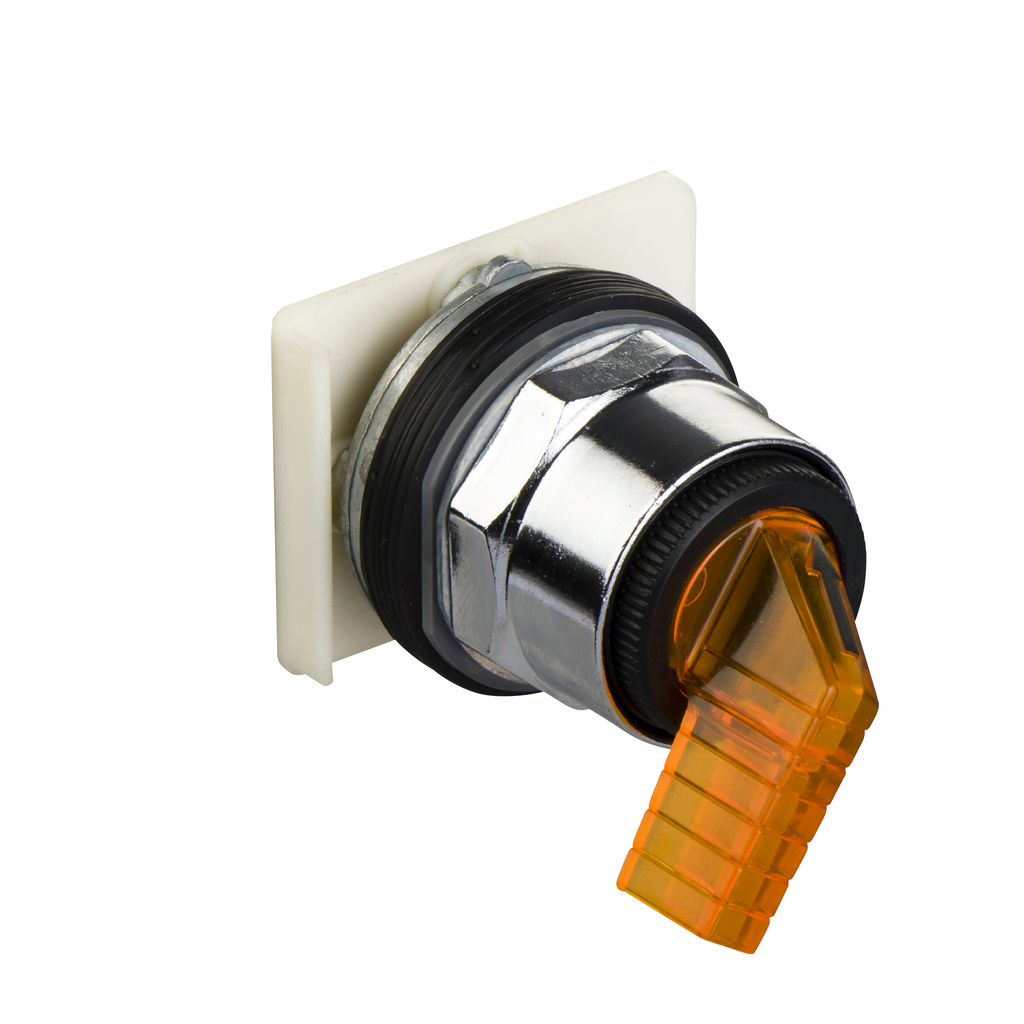 Product image for Square D 9001K11J1A 30 mm 2-Position Amber Maintained Knob Illuminated Selector Switch Operator