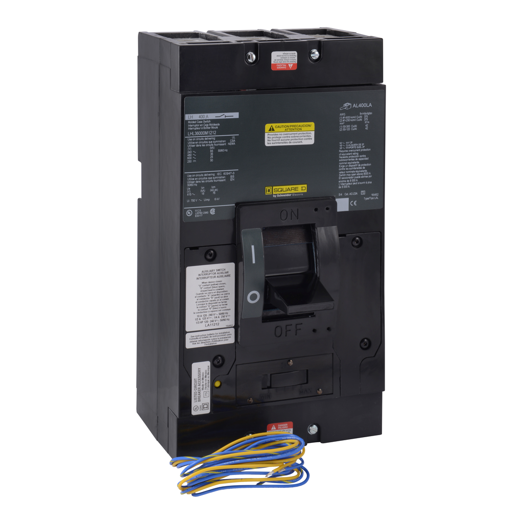 Product image for Square D LHL36000M1212 3-Pole 400 Amp 600 Volt Automatic Molded Case Switch