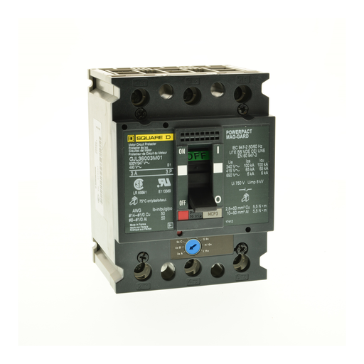 Square D GJL36003M01 3-Pole 3 Amp 600 Star/347 Volt Magnetic Motor Circuit Protector Product image for Square D GJL36003M01 3-Pole 3 Amp 600 Star/347 Volt Magnetic Motor Circuit Protector