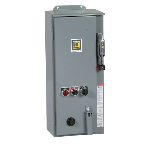 Product image for Square D 8538SCASP2 208/240 VAC 5 to 7.5 Hp NEMA 12 Full Voltage Non-Reversing Combination Starter