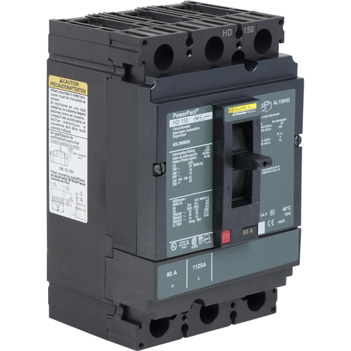 Product image for Square D HDL36090SA 600 Volt 90 Amp Molded Case Circuit Breaker
