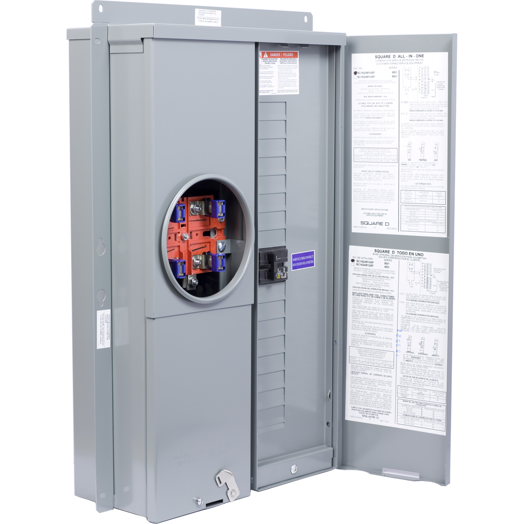 Product image for SQD SC8L125F Meter mains, Homeline,