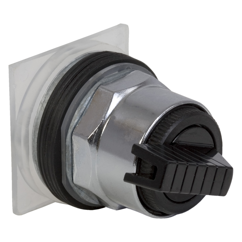 Product image for Square D 9001KS42FSH37 30 mm 10 Amp 600 VAC/VDC 1NO 1NC 3-Position Round Knob Non-Illuminated Selector Switch