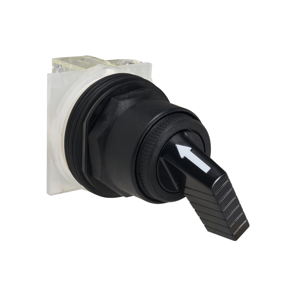 Product image for Square D 9001SKS25B 30 mm 2-Position Black Momentary/Maintained Knob Non-Illuminated Selector Switch Operator