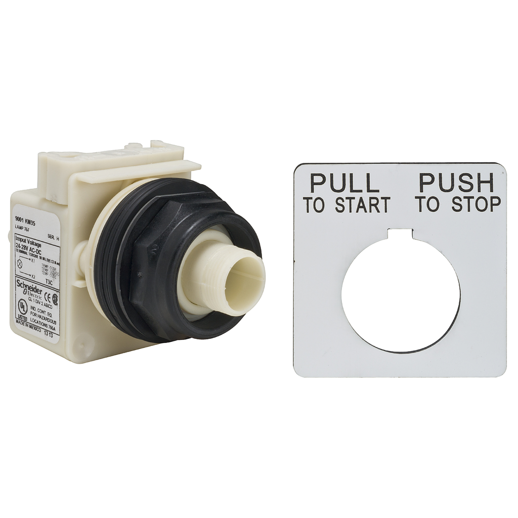 Product image for Square D 9001SKR9P35 30 mm 28 Volt Push Button SK Plus Options