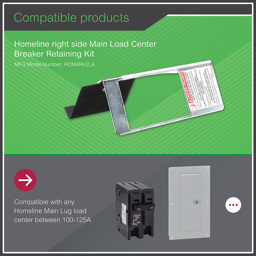 Square D HOM4RK2LA Load Center Retaining Kit | Cooper Electric