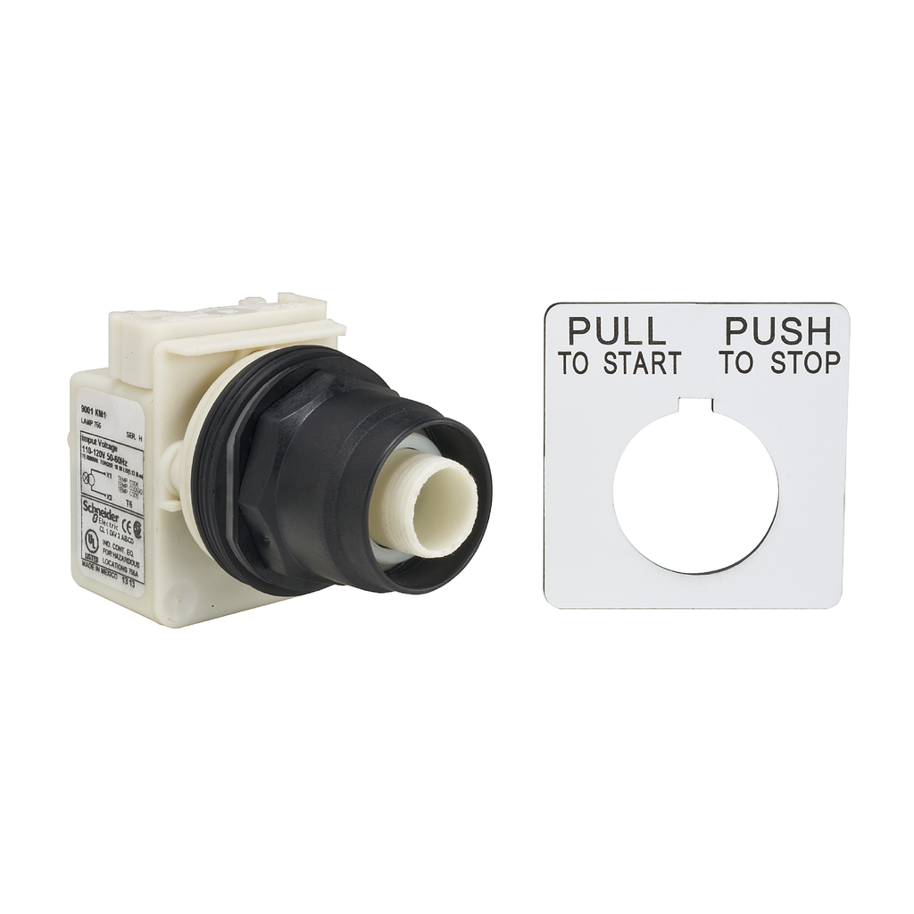 Product image for Square D 9001SKR8P1 30 mm Plastic Bezel Mushroom Illuminated Push Button Operator