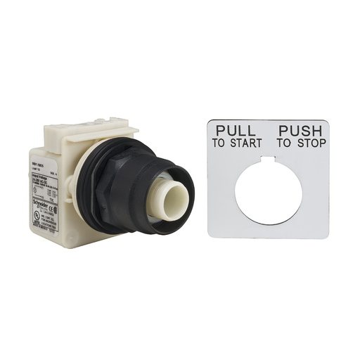 Product image for Square D 9001SKR8P35 30 mm Plastic Bezel Mushroom Illuminated Push Button Operator