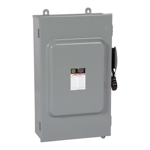 Product image for Square D H364NAWK 600 VAC 200 Amp 3-Pole Class H/J/K/L/R Fusible Heavy Duty Safety Switch