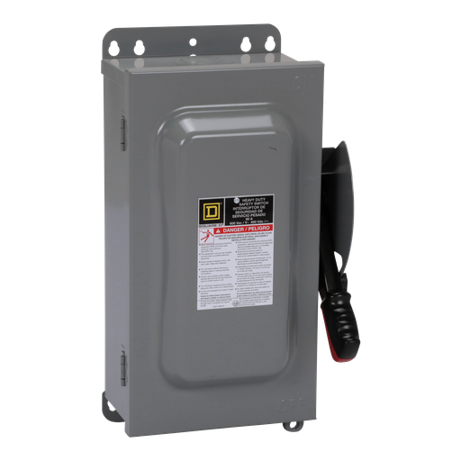 Product image for Square D H362A 600 VAC 60 Amp 3-Pole Class H/J/K/L/R Fusible Heavy Duty Safety Switch