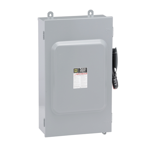 Product image for Square D H364AWK 600 VAC 200 Amp 3-Pole Class H/J/K/L/R Fusible Heavy Duty Safety Switch
