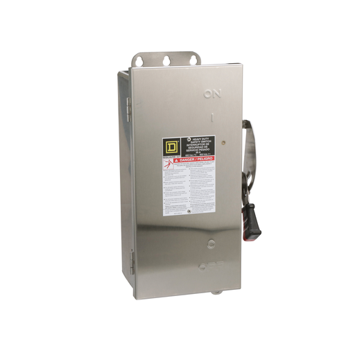 SQD HU361NDS SW UNFUSED HD 30A 3P STAINLESS/NEUTRAL Product image for SQD HU361NDS SW UNFUSED HD 30A 3P STAINLESS/NEUTRAL