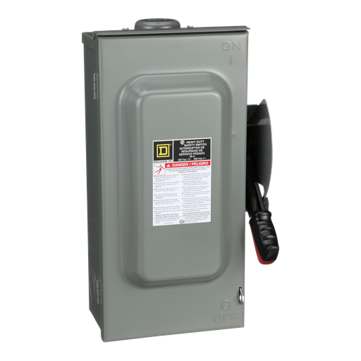 Product image for Square D H3612RB 600 VAC 30 Amp 3-Pole Class H/J/K/L/R Fusible Heavy Duty Safety Switch