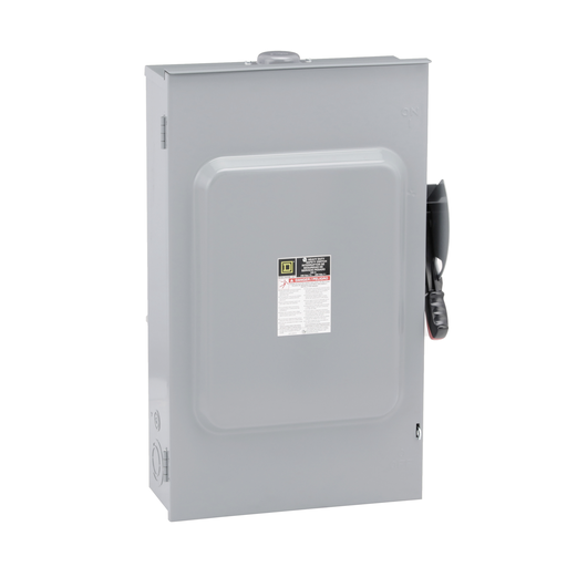 Product image for Square D H224NRB 240 VAC 200 Amp 2-Pole Class H/J/K/L/R Fusible Heavy Duty Safety Switch