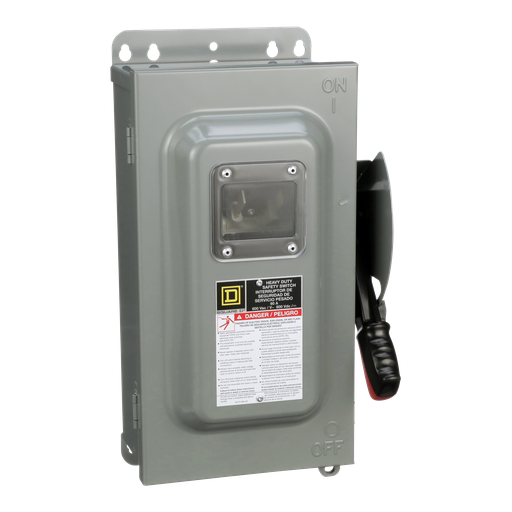 Product image for Square D HU362AWKVW 600 VAC 60 Amp 3-Pole Non-Fusible Heavy Duty Safety Switch