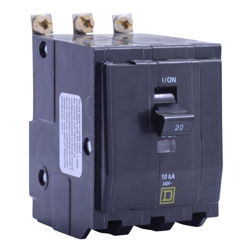 Product image for Square D QOB330HID 3-Pole 30 Amp 240 Volt Bolt-On Thermal Magnetic Miniature Circuit Breaker