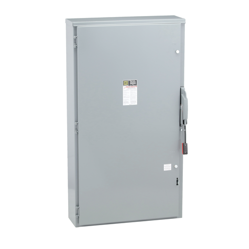 Safety switch, heavy duty, fusible, 400A, 4 wire, 3 poles, 1 neutral, 250hp, 600VAC/DC, Type 3R