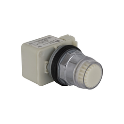Square D 9001K1L1W 30 mm White Body Metal Bezel Momentary Full Guarded Round Illuminated Push Button Operator