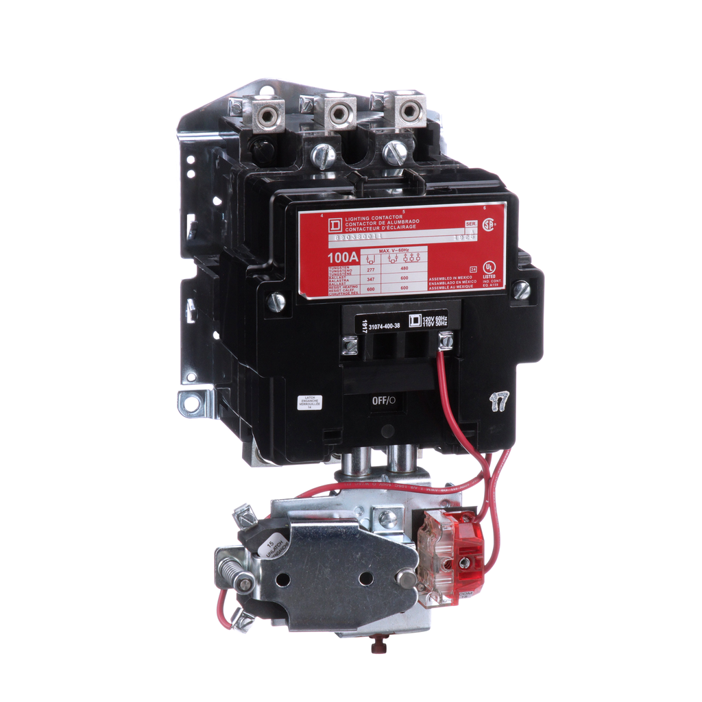 8903SQO11V02 Contactor, Type S, multipole lighting, mechanically held, 100A, 3 pole, 110/120