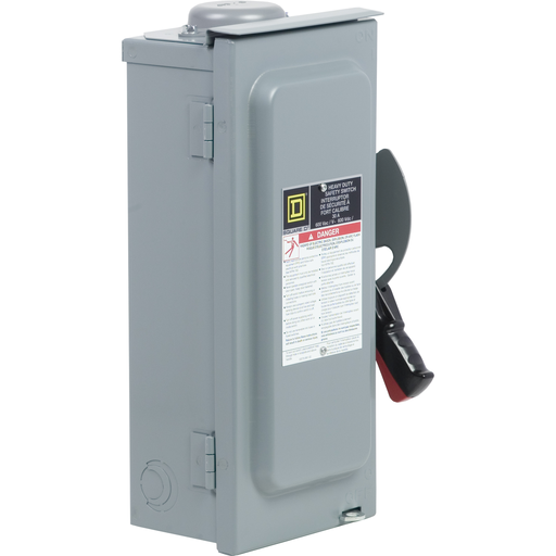 Product image for Square D CH361RB 600 VAC/VDC 30 Amp 20 Hp 3-Pole NEMA 3R Fusible Heavy Duty Safety Switch