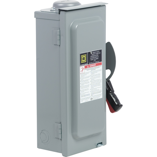 Square D CHU361RB 600 VAC/VDC 30 Amp 30 Hp 3-Pole NEMA 3R Fusible Heavy Duty Safety Switch Product image for Square D CHU361RB 600 VAC/VDC 30 Amp 30 Hp 3-Pole NEMA 3R Fusible Heavy Duty Safety Switch