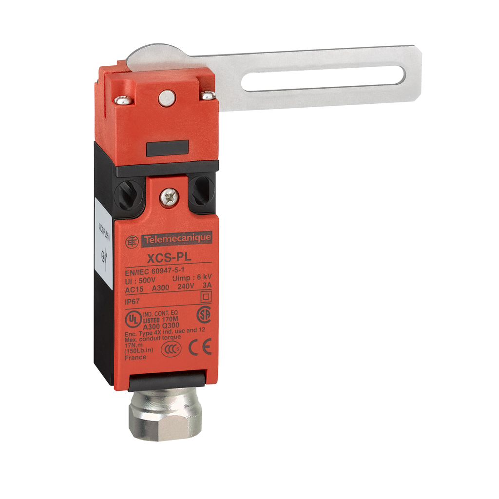 Product image for TES XCSPL763 Guard switch, TES Safety switches XCS, XCSPL, straight lever, to right or to left, 2NC -1/2"NPT