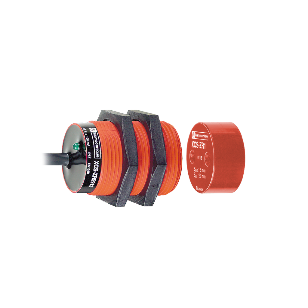 Product image for TES XCSDMR5912 Coded magnetic switch, TES Safety switches XCS, XCSDMR, 1 NC + 1 NO, staggered, 2 m
