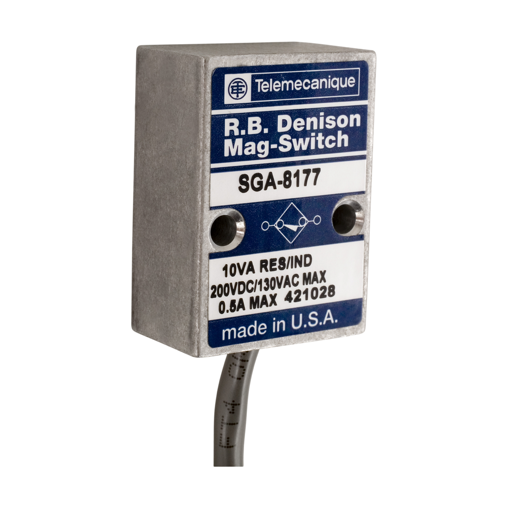 Product image for TES SGA8177L05 Coded magnetic system, MAGNET SWITCH, 10 VA, 200 V dc / 130 V ac, 0.5 A max cable l = 5 m