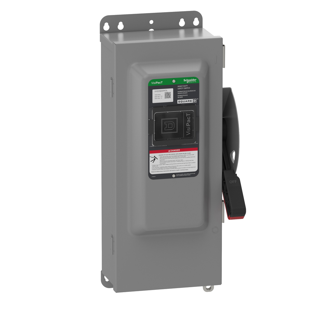 VH223BAWKGL Safety switch, heavy duty, fused, viewing window, Type 12