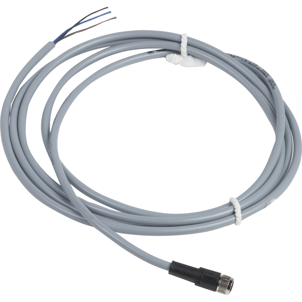Product image for TES XZCPV0941L2 Pre wired connectors XZ, straight female, M8, 4 pins, cable PVC 2 m