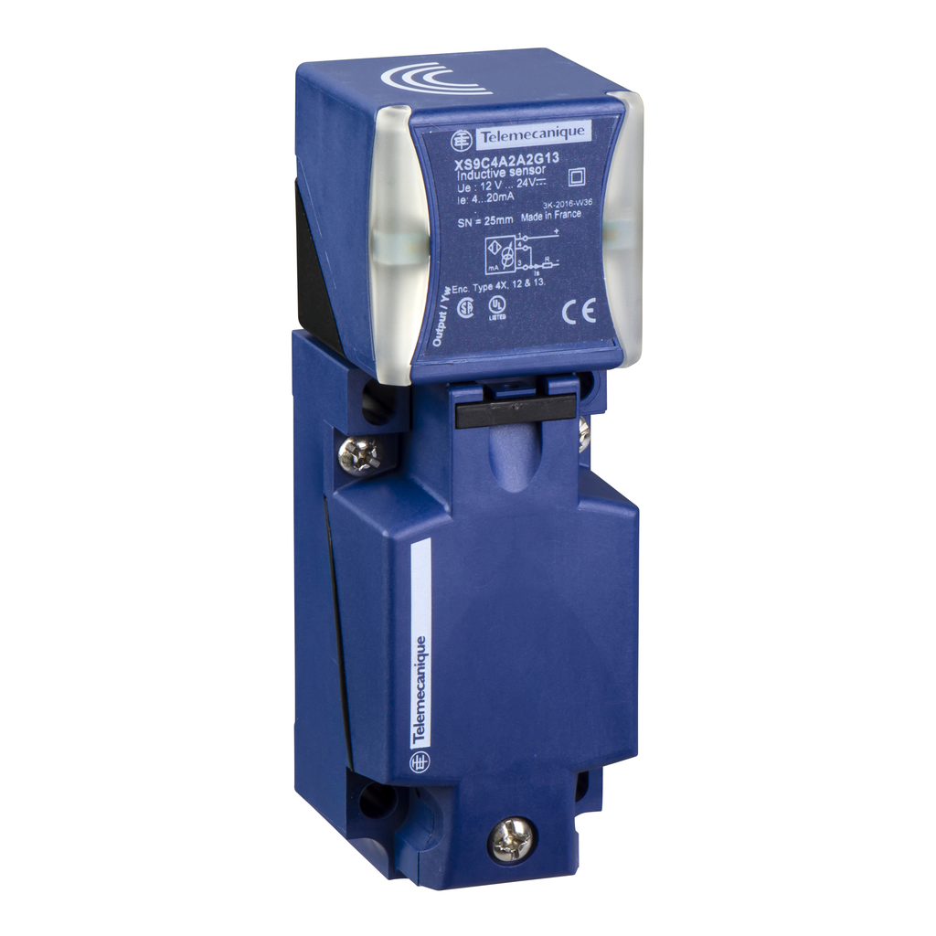 Product image for TES XS9C4A2A2G13 Inductive proximity sensors XS, inductive sensor XS9 40x40x117, PBT, Sn25 mm, 12...24 VDC, terminals