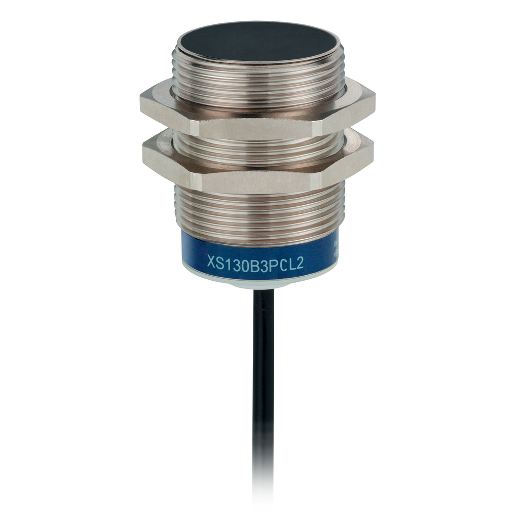Product image for TES XS130B3PBL2 inductive sensor XS1 M30, L45mm, brass, Sn15mm, 12..24VDC, cable 2 m