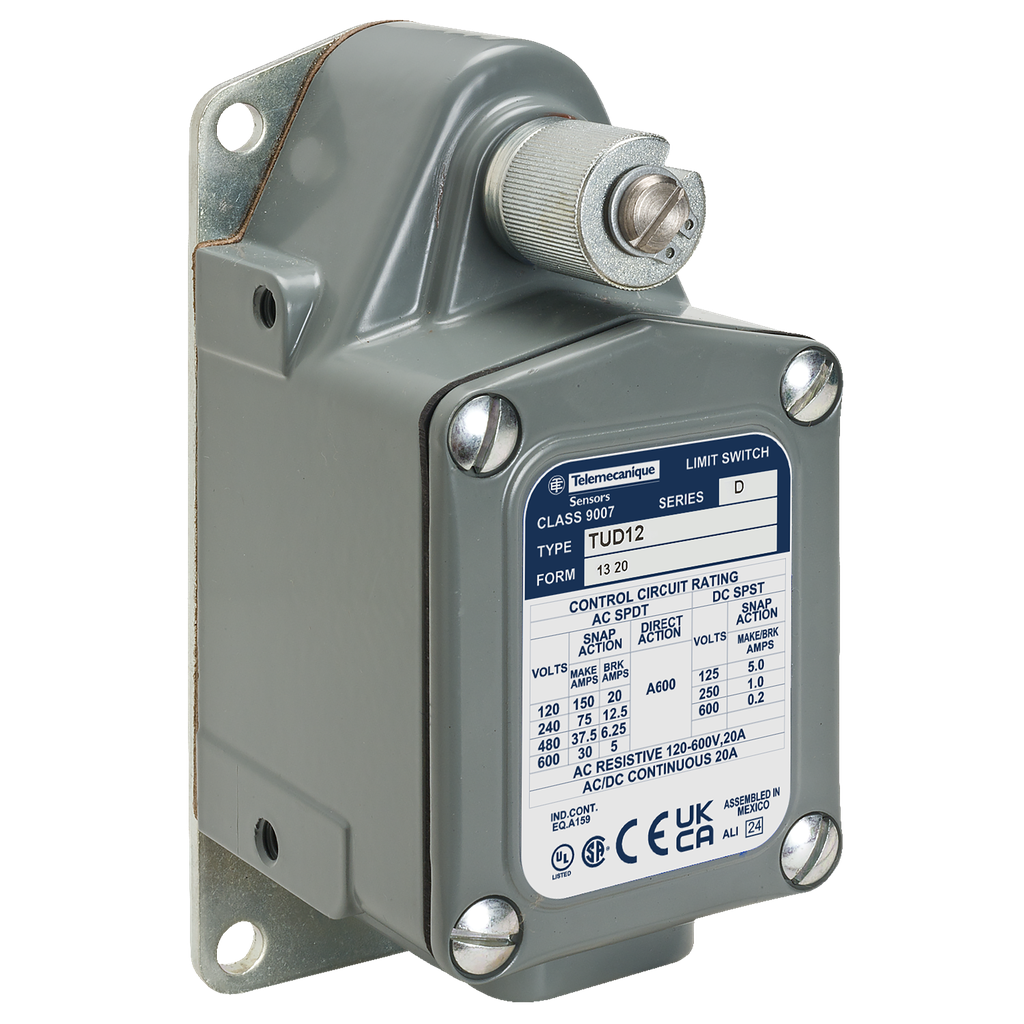 Product image for TES 9007TUD12 Limit switch, 9007, 9007FT mill universal, spring return, CW+CCW, 1/2" NPT