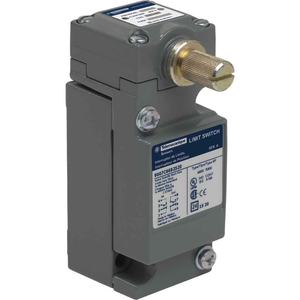 Product image for TES 9007C66B2S20 NEMA limit switch, 9007C, heavy duty, standard, spring return lever, special