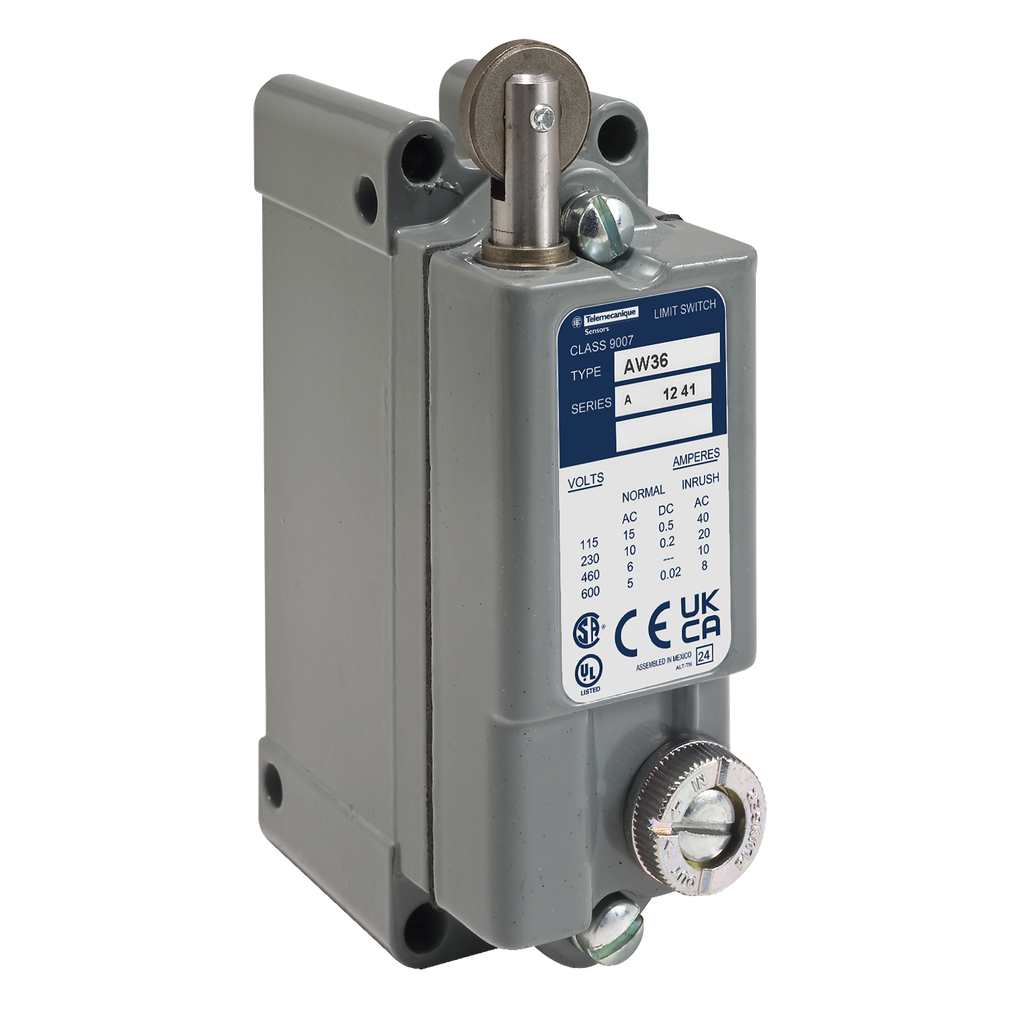 Product image for TES Sensors 9007AW38 Limit switch, 9007, 600 VAC 10amp aw +options