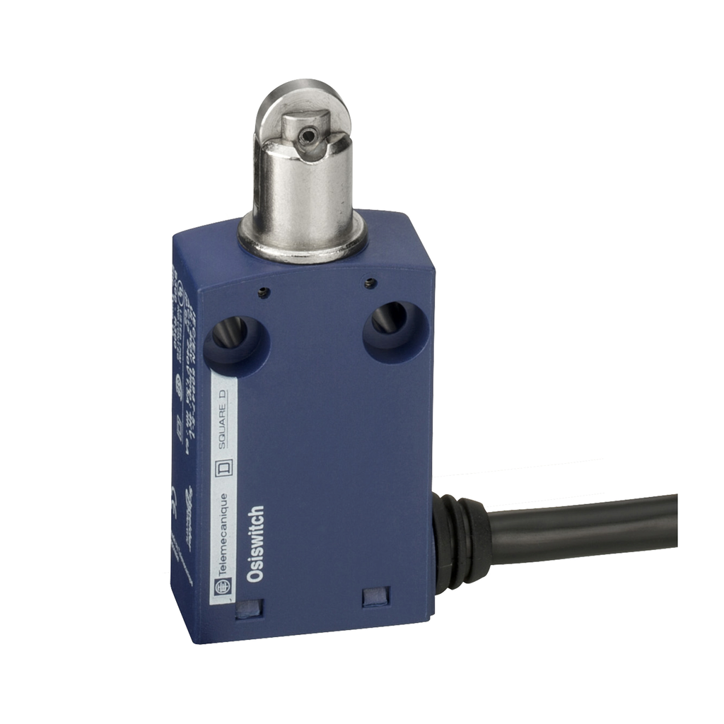 Product image for TES XCMN2102L1 Limit switch, Limit switches XC Standard, XCMN, steel roller plunger, 1NC+1 NO, snap, 1 m