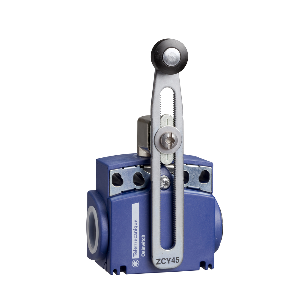 Product image for TES XCKT2145N12 Limit switch, Limit switches XC Standard, XCKT, thermoplastic plastic roller lever var.length, 1NC+1 NO, snap, 1/2NPT