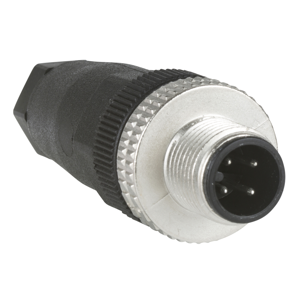 Product image for TES XZCC12MDM40B Male, M12, 4 pin, straight connector, cable gland Pg 7