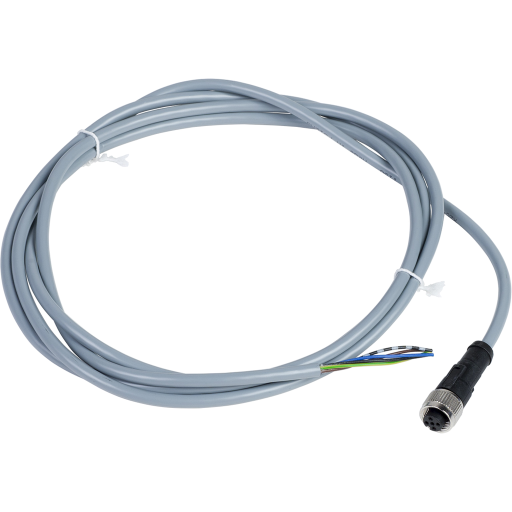 Product image for TES XZCPV1164L2 Pre wired connectors XZ, straight female, M12, 5 pins, cable PVC 2 m