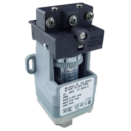 Product image for TES 9012GNO5 Pressure switch, 9012G, industrial, adjustable scale, 2 thresholds, 3.0 to 150PSIG