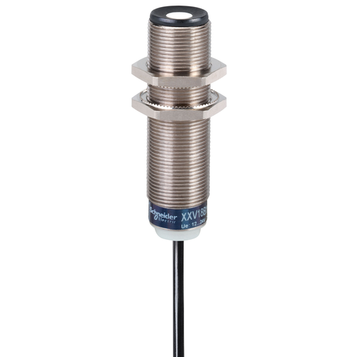 Product image for TES XXV18B1PAL2 Ultrasonic sensors XX, ultrasonic sensor, M18 metal, Sn 50 mm, PNP NO, cable 2 m