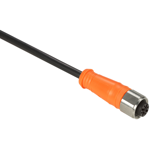 Product image for TES XZCPA1141L2 Pre wired connectors XZ, straight female, M12, 4 pins, cable PVC 2 m