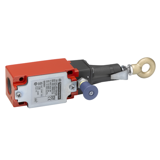 Product image for TES XY2CJS15H29 Latching emergency stop rope pull switch, TES rope pull switches XY2C, e XY2CJ, straight, 1NC+1 NO, ISO M20