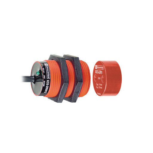 Product image for TES XCSDMR5912 Coded magnetic switch, TES Safety switches XCS, XCSDMR, 1 NC + 1 NO, staggered, 2 m