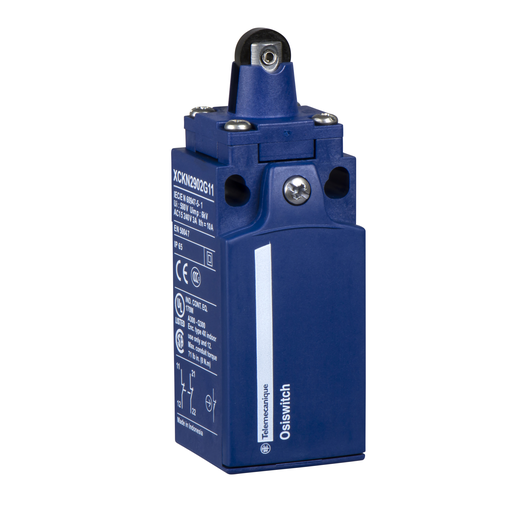 Product image for TES XCKN2102G11 Limit switch, Limit switches XC Standard, XCKN, plastic roller plunger, 1NC+1 NO, snap, Pg11