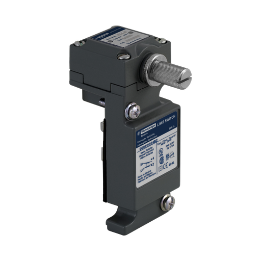 Product image for TES 9007CO54B2 NEMA limit switch, 9007C, heavy duty, standard, plug in body, spring return lever head, 10A, 600V, 1NO/1NC
