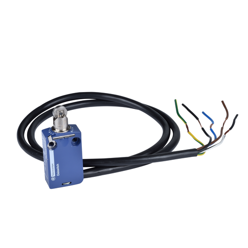 Product image for TES XCMD2102L5 Limit switch, Limit switches XC Standard, XCMD, steel roller plunger, 1NC+1 NO, snap, 5 m
