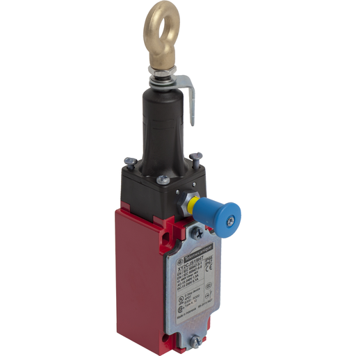 Product image for TES XY2CJS19H7 Latching emergency stop rope pull switch, TES rope pull switches XY2C, e XY2CJ, straight, 2NC+1 NO, 1/2" NPT