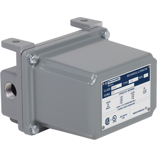 Product image for TES 9038AW1N5 Mechanical alternator, Square-D Pumptrol, open tank, NEMA 4, pedestal mounted, 4NC DPST DB contacts